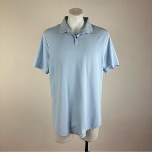 Cuts Clothing Curve-Hem Light Blue Polo Shirt